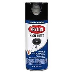 Krylon K01618777 Spray Paint Heat Paint, 12 oz Container, Liquid Form, Black, 20 sq-ft Coverage