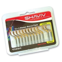 SHAVIV 151-00112 E100P TIN COATED HEAVY DUTY DEBURRING 12 BLADE BONUS PACK