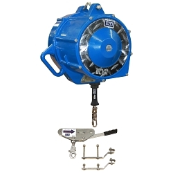 3M DBI-SALA Fall Protection 7100208211 Rollgliss™ Auto Retract High Speed Sloped Emergency Descent Device, 75 to 310 lb Weight Capacity, Stainless Steel Line, Carabiner Anchorage Connection, ANSI Z359, OSHA Compliant