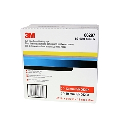 3M™ 7000000514 06297 Soft Edge Tape, 54.68 yd L 13 mm W, 13 mm THK, Rubber Adhesive, Paper Backing