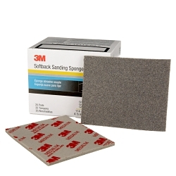 3M™ 7000000590 Softback Sanding Sponge, 5-1/2 in OAL x 4-1/2 in OAW x 3/16 in THK Overall, 120/180 Grit, Medium Grade