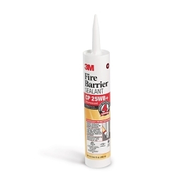 3M™ 7000006383 CP 25WB+ High Performance Fire Barrier Sealant, Cartridge Container, Composition: Sodium Silicate, Water, Zinc Borate 2335, Polymer, Ethylhexyldiphenyl Phosphate, Iron Oxide, Oxide Glass Chemicals, Polyethylene Glycol, Quartz Silica
