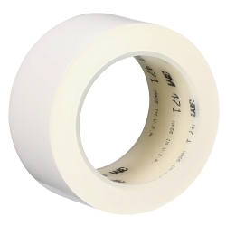 3M™ 7000028853 471 Tape, 36 yd L 2 in W, 5.3 mil THK, Rubber Adhesive, PVC/Vinyl Backing, White