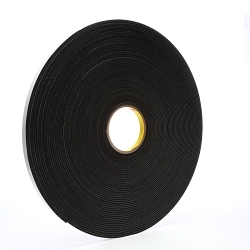 3M™ 7000028881 4718 Tape, 36 yd L 0.5 in W, 125 mil THK, Acrylic Adhesive, Vinyl Foam Backing, Black