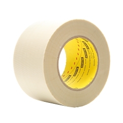 3M™ 7000048436 361 Cloth Tape, 60 yd L 3 in W, 6.4 mil THK, Silicone Adhesive, Glass Cloth Backing, White