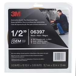 3M™ 7000126192 06397 Tape, 1 yd L 1/2 in W, 1.52 mm THK, Black
