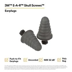 3Mâ„¢ 7000127182 P1300 Uncorded Ear Plug, 32 dB Noise Reduction, Cone Shape, CSA Class AL, Reusable, Uncorded Design