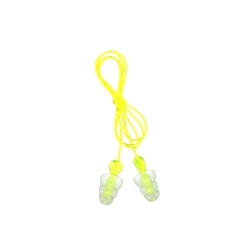 3Mâ„¢ 7000127187 Corded Ear Plug, 26 dB Noise Reduction, Flanged Shape, Reusable, Corded Design