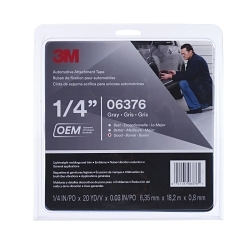 3M™ 7010341249 06376 Automotive Tape, 0.25 in W, 0.76 mm THK, Gray