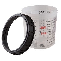 3M™ 7100003286 Standard Cup and Collar, 650 mL Container, For Use With 3M™ Paint Preparation System
