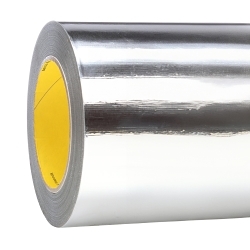 3M™ 7000049042 433L High Temperature Foil Tape, 60 yd L 23 in W, 3.5 mil THK, Silicone Adhesive, Aluminum Foil Backing, Silver