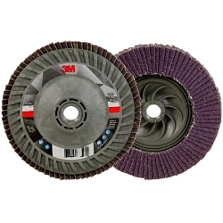 3M™ 7100180139 769F Type 27 Flap Disc, 4-1/2 in Dia Disc, 7/8 in Center Hole, 40+ Grit, Precision Shaped Ceramic Abrasive, Type 27 Disc