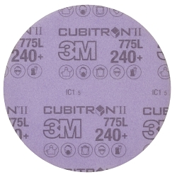 3M Xtract™ Cubitron™ II 7100249321 775L Disc, 8 in Dia Disc, 240+ Grit, Precision Shaped Ceramic Abrasive, Film Backing