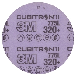 3M Xtract™ Cubitron™ II 7100249322 775L Disc, 8 in Dia Disc, 320+ Grit, Precision Shaped Ceramic Abrasive, Film Backing