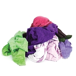Blue Chip 4795359 Multi-Color Reclaimed Wipers, Cotton Terry Cloth Shop Towels, Low Lint, 50 lbs. Case