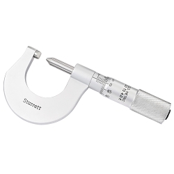 Starrett® 575MAP Mechanical Screw Thread Micrometer, 2 to 2.5 Threads/mm, Graduations: 0.01 mm, Steel, Satin Chrome