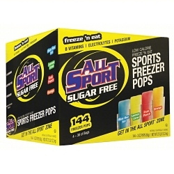 ALL SPORT 10122566 Freeze 'N Eat Sports Freezer Pops, 3oz/Pop, 144/Case, SUGAR FREE