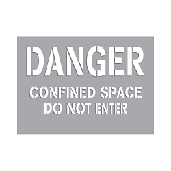 Accuform® CST716 Confined Space Stencil, DANGER CONFINED SPACE DO NOT ENTER, 2 in H Header/1 in H Letter H, Mylar® Plastic