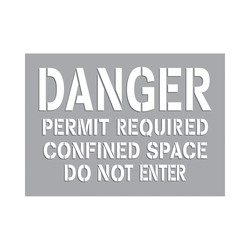 Accuform® CST720 Confined Space Stencil, DANGER PERMIT REQUIRED CONFINED SPACE DO NOT ENTER, 2 in H Header/1 in H Letter H, Mylar® Plastic