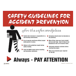 Accuform® Safety Poster™ SP124473JL Laminated Safety Poster, SAFETY GUIDELINES FOR ACCIDENT PREVENTION..., 22 in L x 28 in W