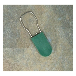 Accuform® TLS123GN Padlock Wire Seal, 1-1/2 in L, 13/16 in THK, SEALED Legend, Plastic/Galvanized Steel, Green