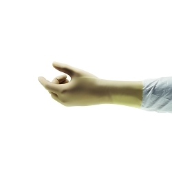 AccuTech® 119748 Gloves, 9, Natural Rubber Latex, 12 in L, Powder-Free, Textured Fingers, 9.1 mil THK, Application Type: Life Sciences, Anatomical Hand