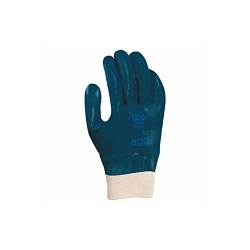 ActivArmr® 103439 Gloves, Grip/Straight Thumb Style, 10, Jersey, Blue, Knit Wrist Cuff, Nitrile Coating
