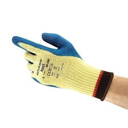 ActivArmr® 206408 20-640 Silicone-Free Industrial Gloves, 7, Natural Rubber Latex Coating, Knit Wrist Cuff, Resists: Abrasion, ANSI Cut-Resistance Level: A2