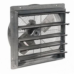 Airmaster® 23004 EPRSM 1-Phase Direct Drive Low Pressure Shutter Exhaust Fan, 18 in Dia Blade, 115 V AC, 1877/752 cfm Flow Rate, 21.13 in W, Domestic