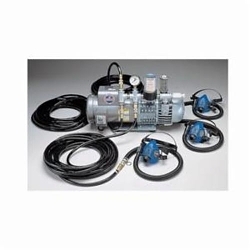 Allegro® 9205-03 Low Pressure Oil Less Rotary Vane Half Mask Respirator System, 115/230 V AC, 3 People Served, 2 to 12 psi, Quick-Connect Connection, 50 ft L Hose
