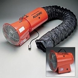 Allegro® 9513-05 Explosion Proof Blower, 115 V AC, 8 in Dia Duct, 890 cfm Max Flow in Free Air, Specifications Met: UL Listed