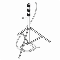 Allegro® 9804-08 Adjustable Tripod Stand With Three Extending Rods, For Use With T-101, T-100 9801-88 High Volume Sampling Pump