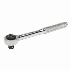 Crescent® 11801 Hand Ratchet, 3/8 in Drive, Round Head, 7-5/8 in OAL, Drop Forged Alloy Steel, Polished Chrome/Nickel Plated