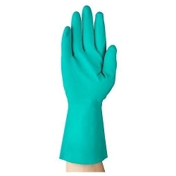 AlphaTec® 114014 Chemical Resistant Glove, 7, Nitrile, Green, Foam Lining, 12 in L, Resists: Chemical, Unsupported Support, Gauntlet Cuff, 14.6 mil THK