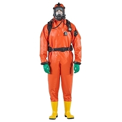 AlphaTec® 201160020 Suit, EN 943-1:2015, 2XS, Orange, Polyester, Rear Entry