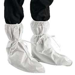 AlphaTec® WH20-B-92-406-00 406 Bound Seam Boots, 63 GSM Fabric Weight, 8 to 12 in Fits Shoe, White, Non-Slip Sole, Elastic Top Closure, PVC Upper & Midsole, Resists: Liquid Chemicals