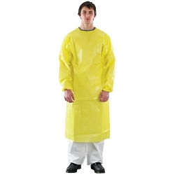 AlphaTec® YE30-T-92-214-02 3000 Apron, S, Yellow, Laminated Fabric