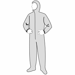 APA® AllGard Protective Apparel 151424XL 15142 Heavy Weight Coverall with Attached Hood, Boot and Elastic Wrist, 4XL, White, Spunbond Polypropylene