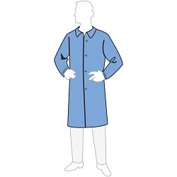APA® AllGard Protective Apparel 15300B4XL Medium Weight Lab Coat, 4XL, Blue, SpunBonded Polypropylene