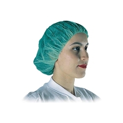 APA® AllGard Protective Apparel 15821G Latex-Free Bouffant Cap, 21 in, Green, SpunBonded Polypropylene