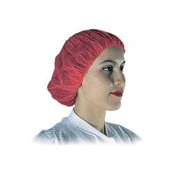APA® AllGard Protective Apparel 15821R Latex-Free Bouffant Cap, 21 in, Red, SpunBonded Polypropylene
