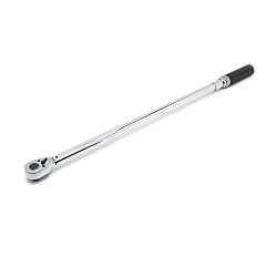 GEARWRENCH® 85065 Micrometer Torque Wrench, 3/4 in Drive, 100 to 600 ft-lb, Ratcheting Head, 2.5 ft-lb Graduation, 42.4 in OAL, ASME B107.300