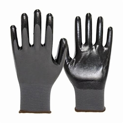 Armor Guys 06-007 Duty General Purpose Gloves, Nitrile Palm, Black/Gray, Resists: Abrasion, Cut, Puncture and Tear, Nylon Lining