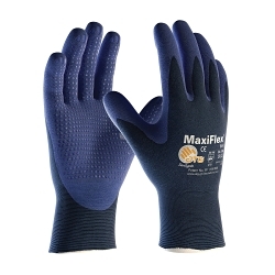 ATG® 34-244/S 34-244 Ultra Lightweight General Purpose Gloves, Seamless Style, Microfoam Nitrile Palm, Nylon, Blue, Resists: Abrasion, Cut, Puncture and Tear