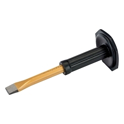 Williams® BAH3736MH250 Masons Chisel With Octagonal Shank, 250 mm Guard and Plastic Hand Protection, Flat Tip, 250 mm OAL, 23 mm W Blade