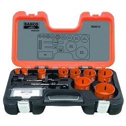 Bahco® BAH862013 Professional Hole Saw Set, 13 Pieces, For Use With 9/16 to 13/16 in and 1-1/4 to 6 in Hole Saws