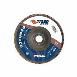 Big Cat? 50783 High Density Premium Coated Abrasive Flap Disc, 7 in Dia Disc, 7/8 in Center Hole, 40 Grit, Coarse Grade, Aluminum Oxide Abrasive, Type 27 Flat Disc