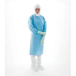 BioClean™ BCAS-L BCAS Non-Sterile Disposable Apron, Blue, Polyethylene/Non-Woven Polypropylene Laminate, 176 to 182 cm L