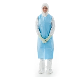 BioClean™ BCDA-L BCDA Sterile Disposable Apron, L, Blue, Polypropylene Fabric, 176 to 182 cm L