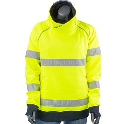 Bisley 323W6818T-YEL/3XL 323W6818T High Visibility Contoured Fleece Pullover Sweatshirt, 3XL, Hi-Vis Yellow, Polyester, ANSI Type R Class 3